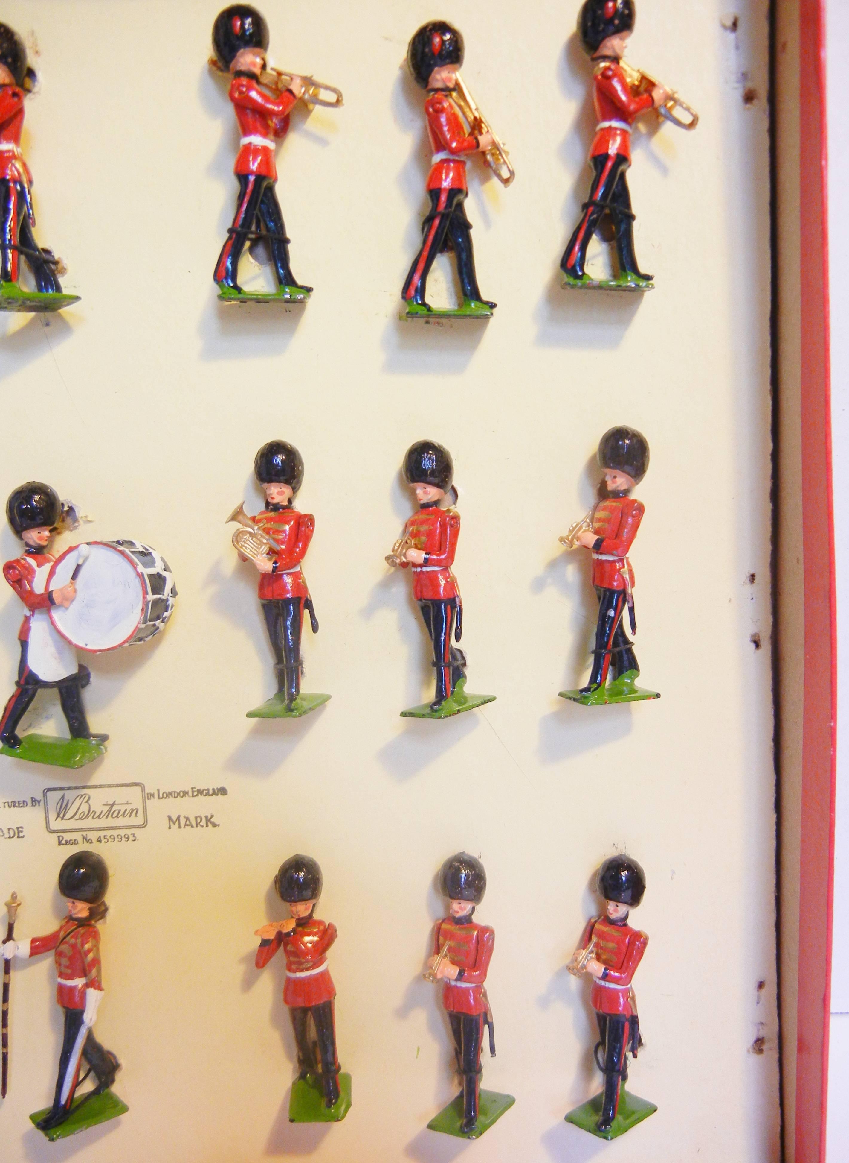 Cast Full Band of the Coldstream Guards in Original Box, by Britains Ltd., UK, 1949