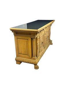 Antique Oak Renaissance Revival style Credenza or sideboard