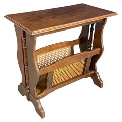Vintage wooden magazine rack side table