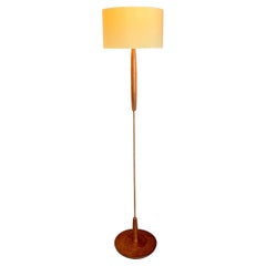 Scandinavian Mid Century Modern Teak & Brass Floor Lamp