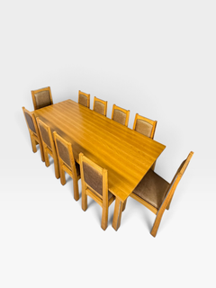 10 Seater dining Neil Rymer (b.1964) dining suite, c.2002, ash and nickel plate