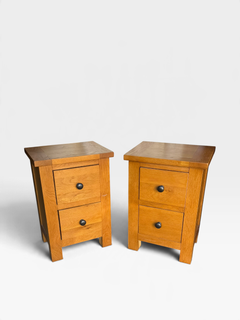Pair of Modern Rustic Look Wooden Bedside Tables