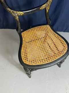 Victorian Ebonised Balloon-back Side Chair, Typically Dating from the Mid-to-lat