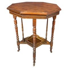 Victorian or Edwardian Octagonal Occasional Table on Casters - 1890 to 1910