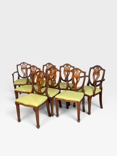 Set di 8 sedie da pranzo in mogano in stile Hepplewhite edoardiano
