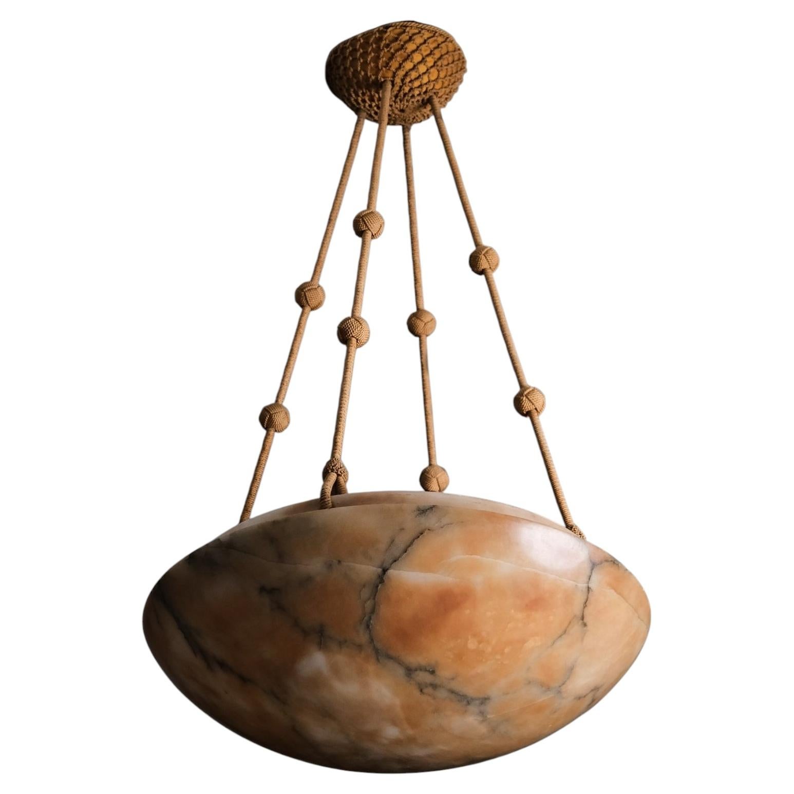 Large Alabaster Ceiling Light, Sweden, 1930s