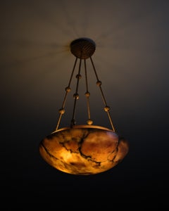 Large Alabaster Ceiling Light, Sweden, 1930s