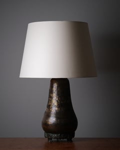 Carl Hjalmar Norrström Art Nouveau Table Lamp in Bronze and Brass, Sweden, 1916