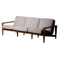 Sofa “Bodö” by Svante Skogh in Oak and Leather, Sweden, 1950s