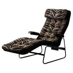 “Fenix” Lounge Chair by Sam Larsson for Dux in Chrome and Fabric, Sweden, 1970s