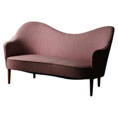 “Samspel” Sofa by Carl Malmsten in Original Pink Fabric, Sweden, 1950s