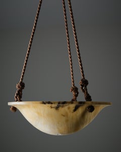 Alabaster Ceiling Lamp by an Unknown Designer, Sweden, 1930s