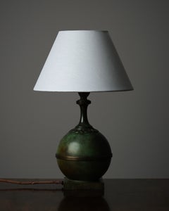 Lampada da tavolo modello 56 di GAB in bronzo patinato, Svezia, anni ’30