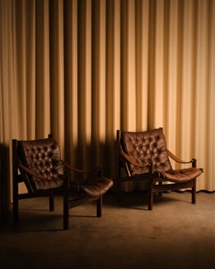 Ein Paar „Hunter“-Lounge-Sessel von Torbjørn Afdal für Bruksbo, Norwegen, 1970er Jahre