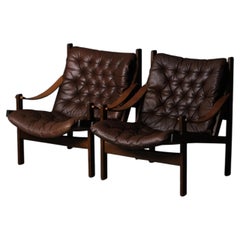Pair of “Hunter” Lounge Chairs by Torbjørn Afdal for Bruksbo, Norway, 1970s