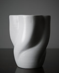 Grand vase en céramique en forme de spirale, signé Vicke Lindstrand, pour Upsala-Ekeby, Suède, années 1940