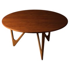 Grande tavolino da caffè di Kurt Østervig in teak e faggio per Jason, Danimarca, 1953