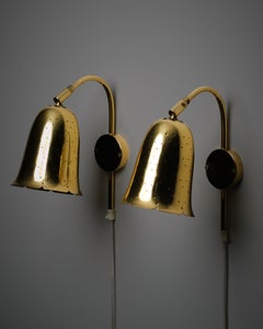 Pair of Swedish Modern Brass Wall Sconces by Boréns, Model 6972, 1960s