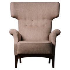 Søren Hansen sculptural wingback armchair for Fritz Hansen, Denmark, 1940s