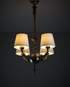 Swedish Grace Pewter Ceiling Lamp, Sweden, 1930s