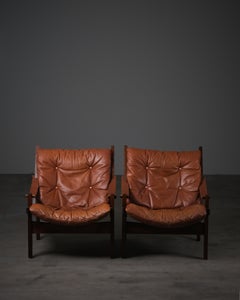 Pair of “Hunter” Lounge Chairs by Torbjørn Afdal for Bruksbo, Norway, 1970s