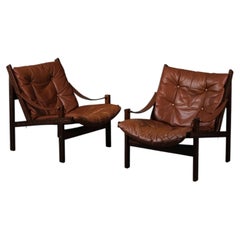 Pair of “Hunter” Lounge Chairs by Torbjørn Afdal for Bruksbo, Norway, 1970s