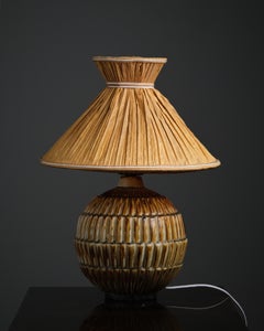 Lampe de table rare en grès, créée par Gertrud Lönegren pour Rörstrand, Suède, années 1930