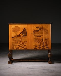 Model 2661 Cabinet by Mjölby Intarsia in Wood, Sweden, 1942