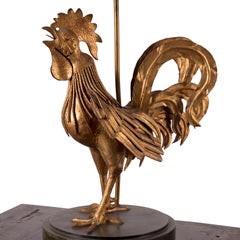 Italian Metal Art Rooster Lamp, c.1960s