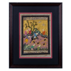 Persian Illuminated Manuscript Miniature Painting
