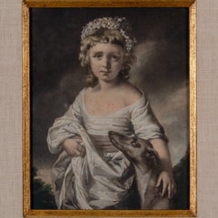 James Watson, Portrait of Miss Cunliffe with Her Greyhound, Mezzotint, 18th C.
