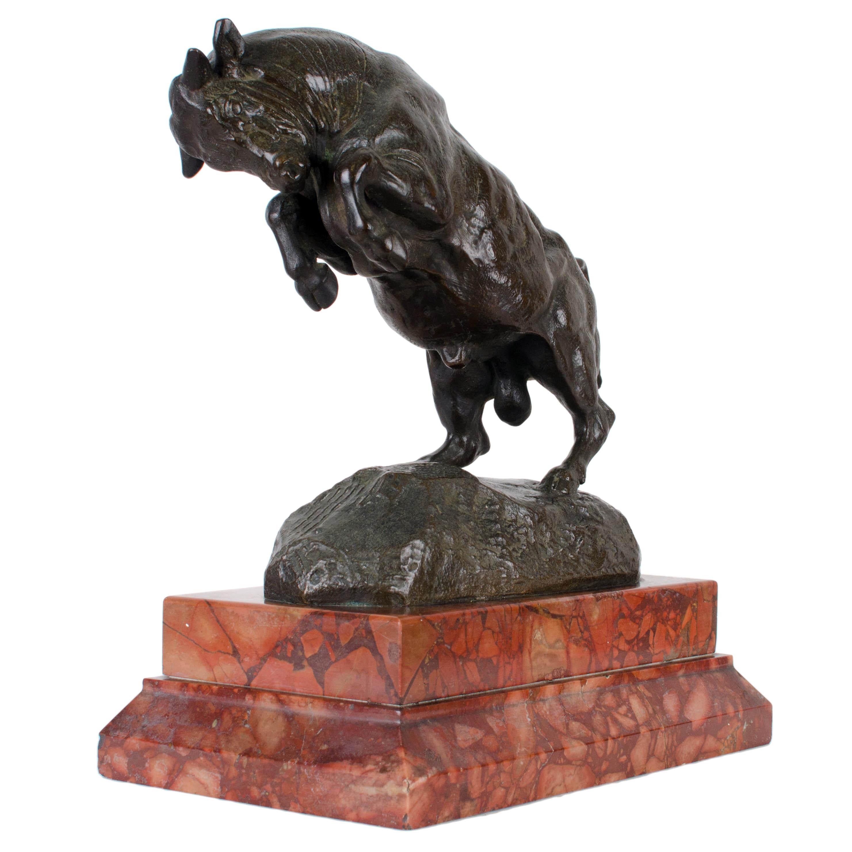 French Antoine-Louis Barye - Taureau Cabré For Sale