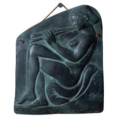 Relieve de flautista de la antigua Grecia, c.1960
