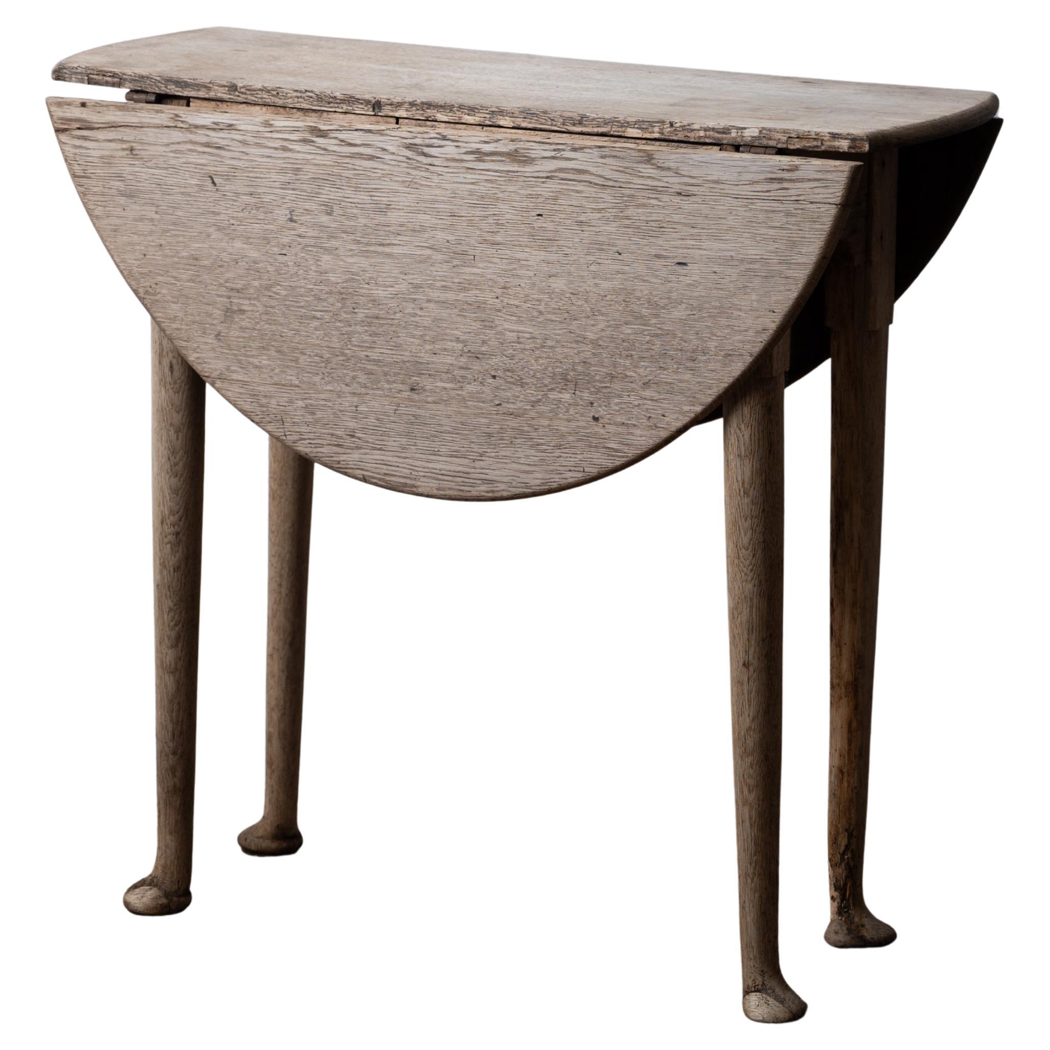 Georgian Bleached Oak Drop Leaf Table For Sale