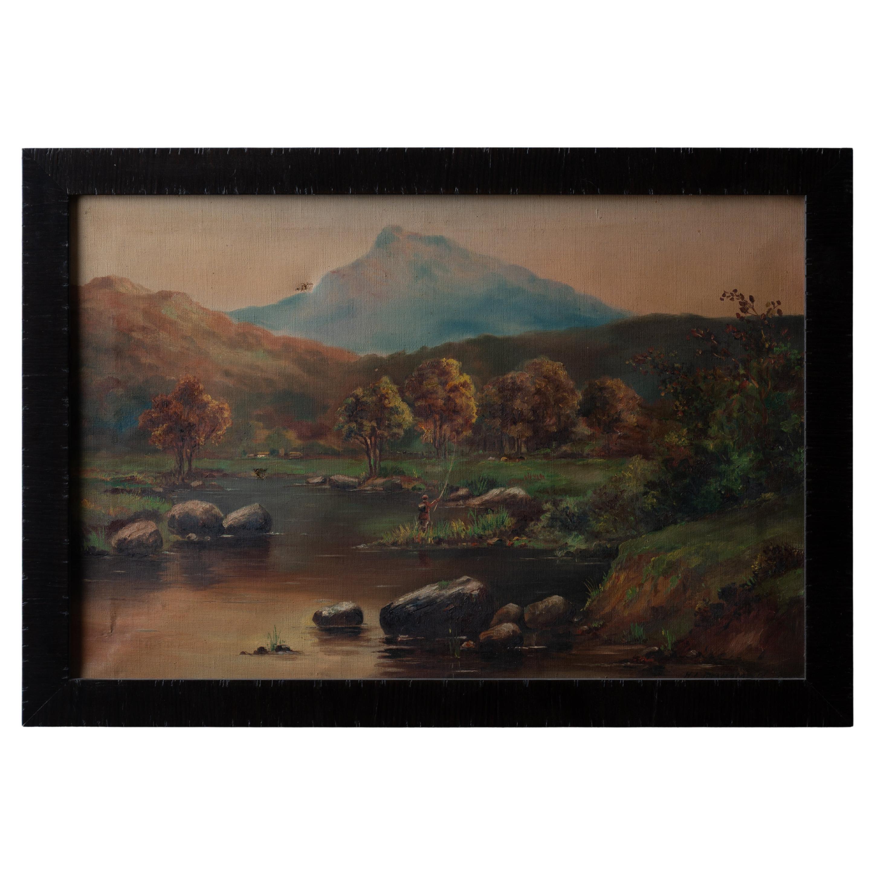 Fliegenfischer-Landschaft - H.L. Plummer, 1919