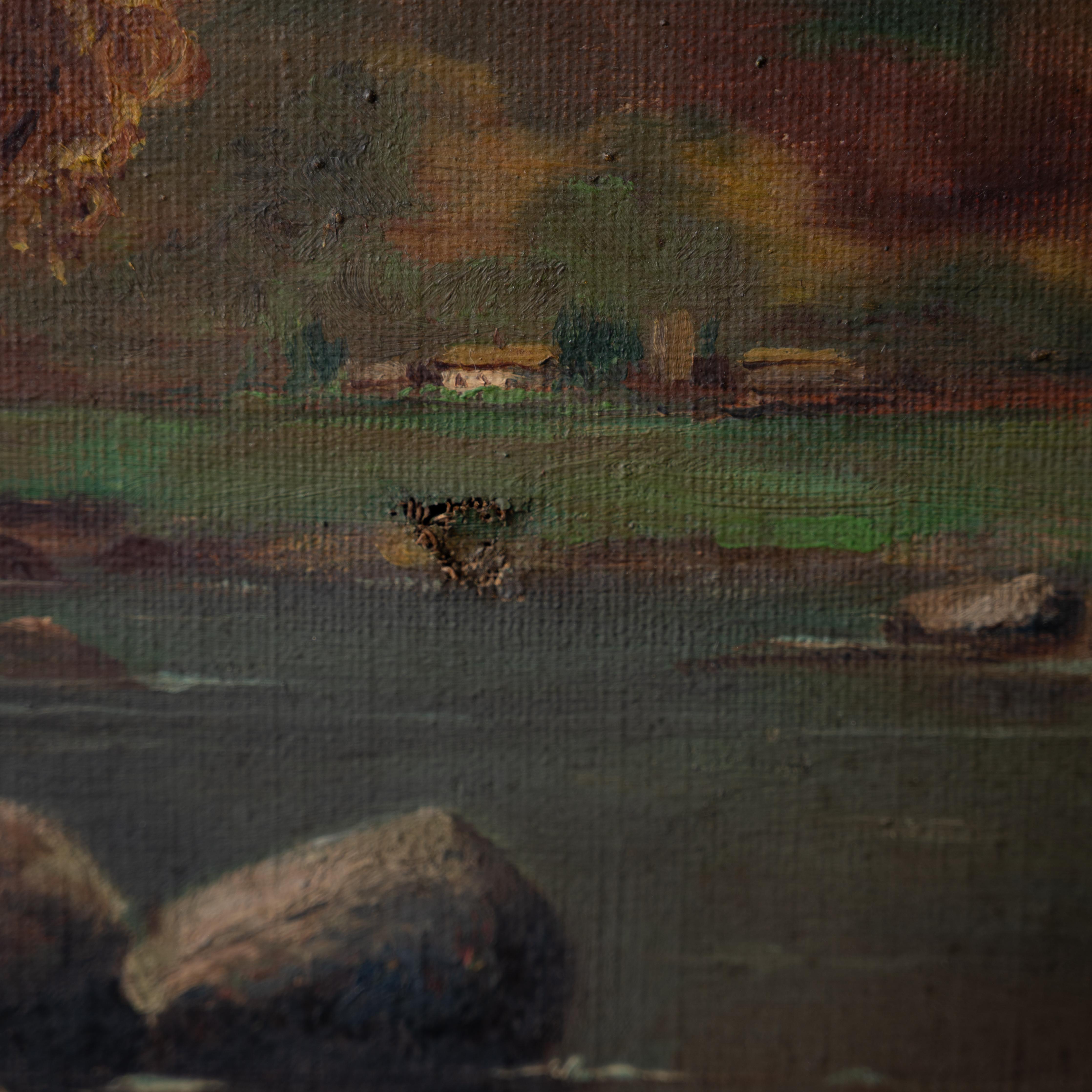 Fliegenfischer-Landschaft - H.L. Plummer, 1919 im Angebot 2