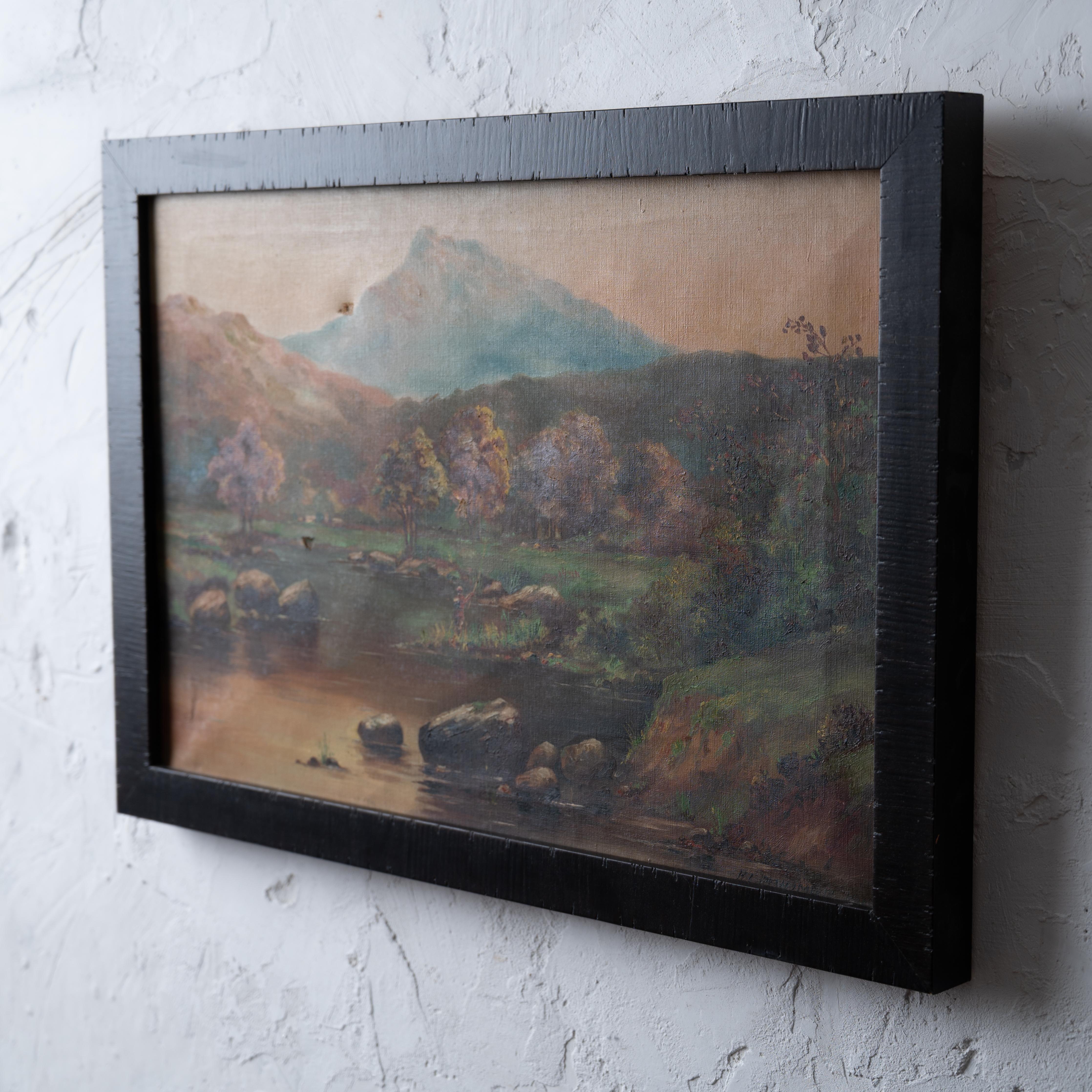 Fliegenfischer-Landschaft - H.L. Plummer, 1919 (Leinwand) im Angebot