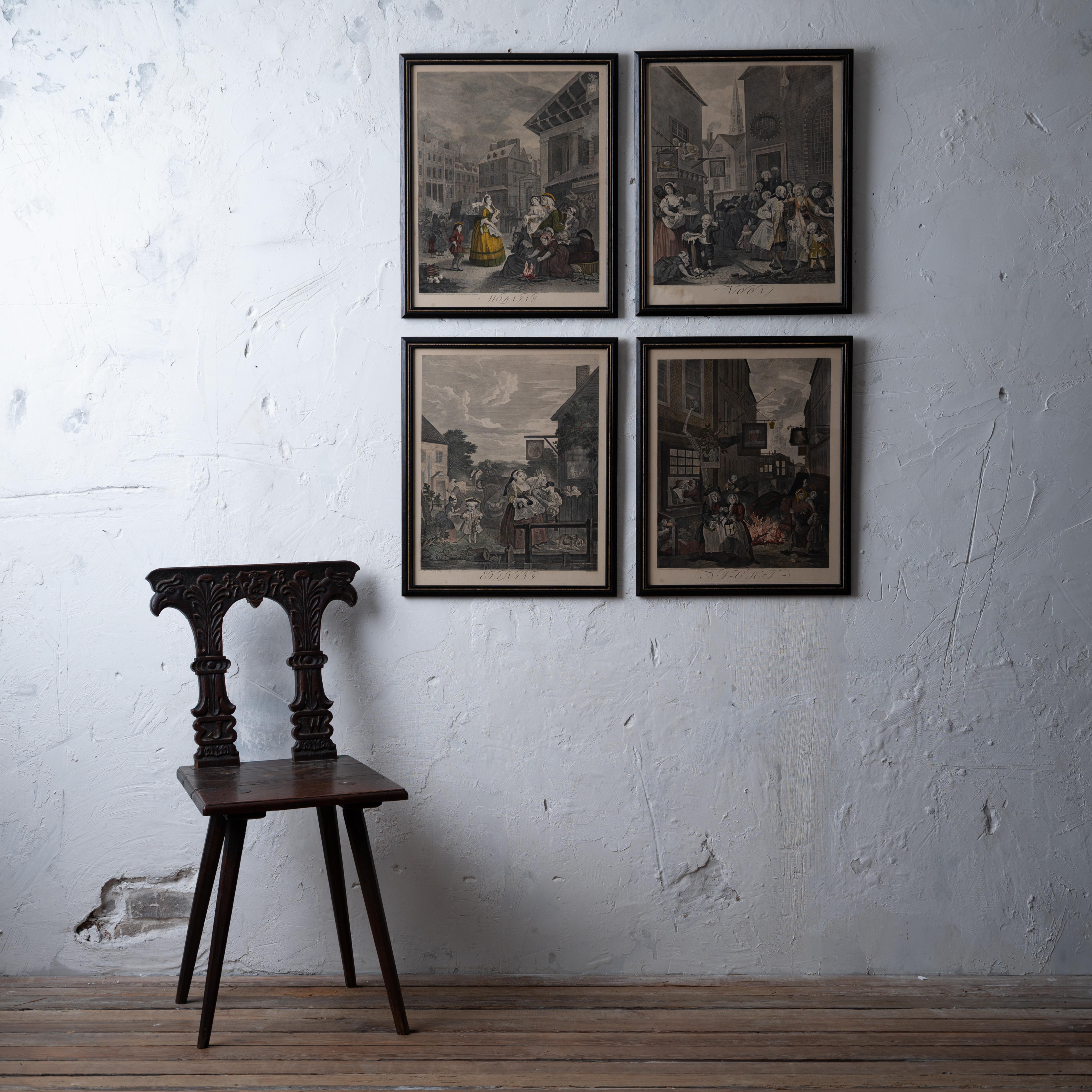 English William Hogarth, The Four Times of the Day - Set of 4 For Sale