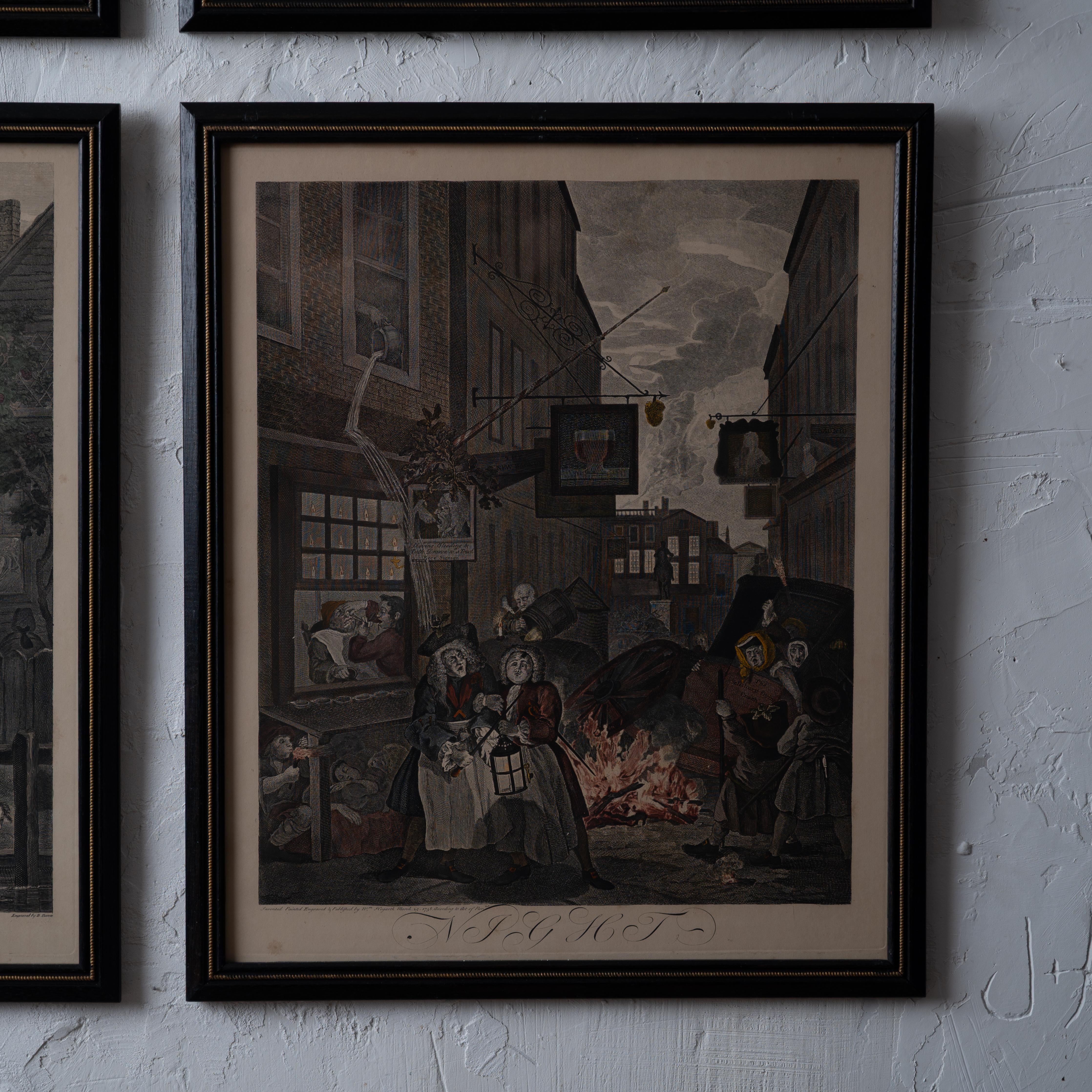 William Hogarth, The Four Times of the Day - Set of 4 For Sale 1