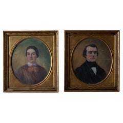 A Pair of American Portrait Paintings, 19th Century