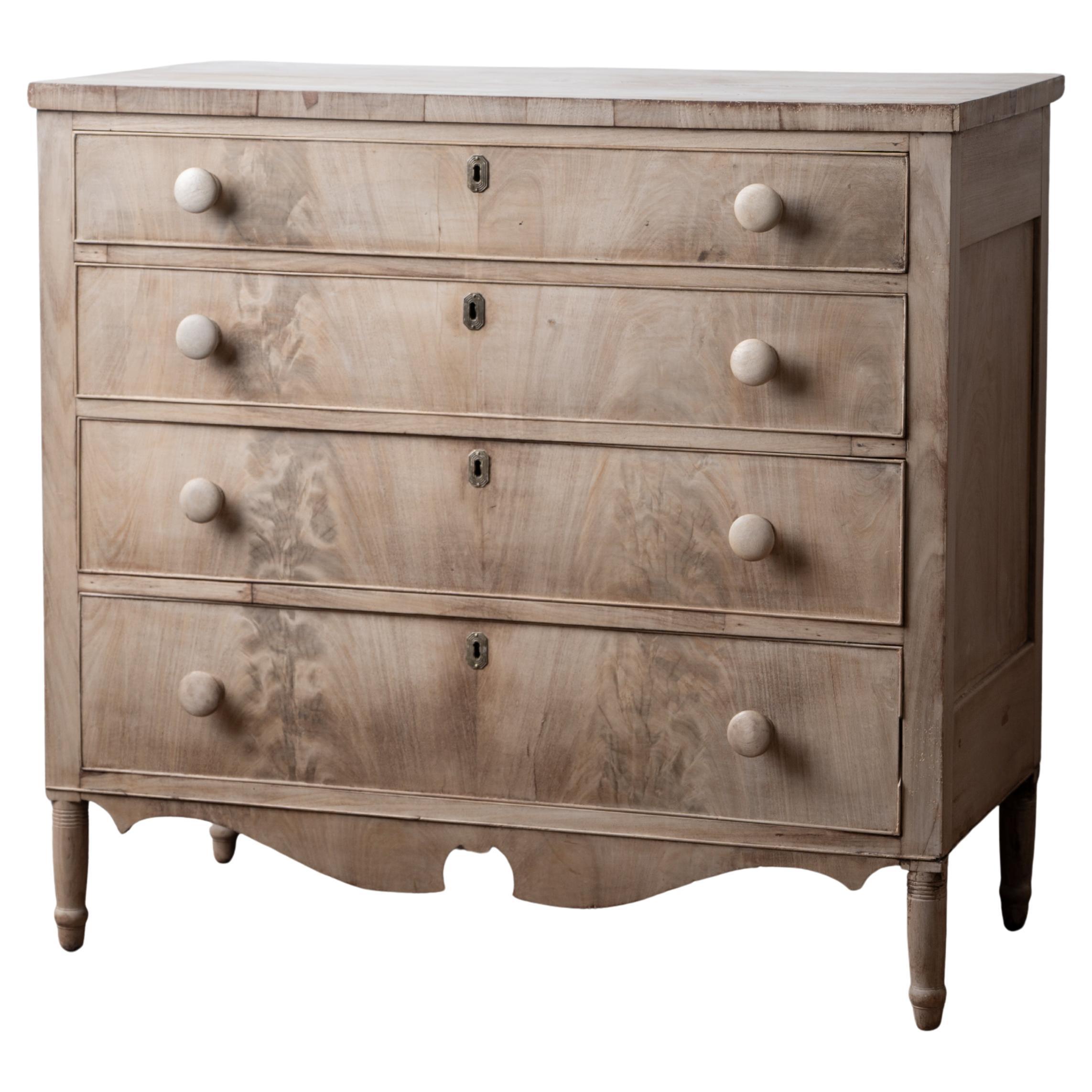 Bleached Sheraton Chest of Drawers, c.1810