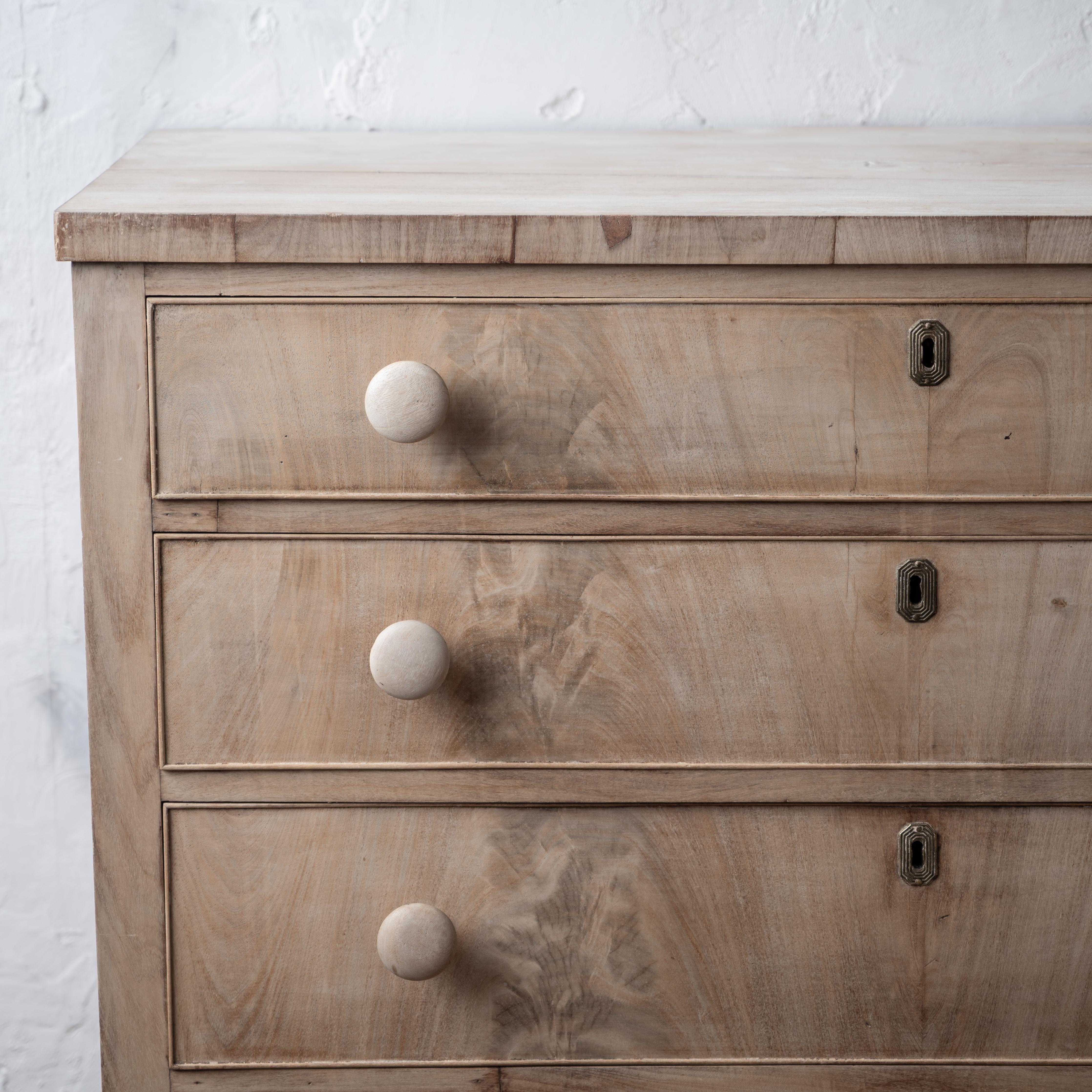Early 19th Century Bleached Sheraton Chest of Drawers, c.1810 For Sale
