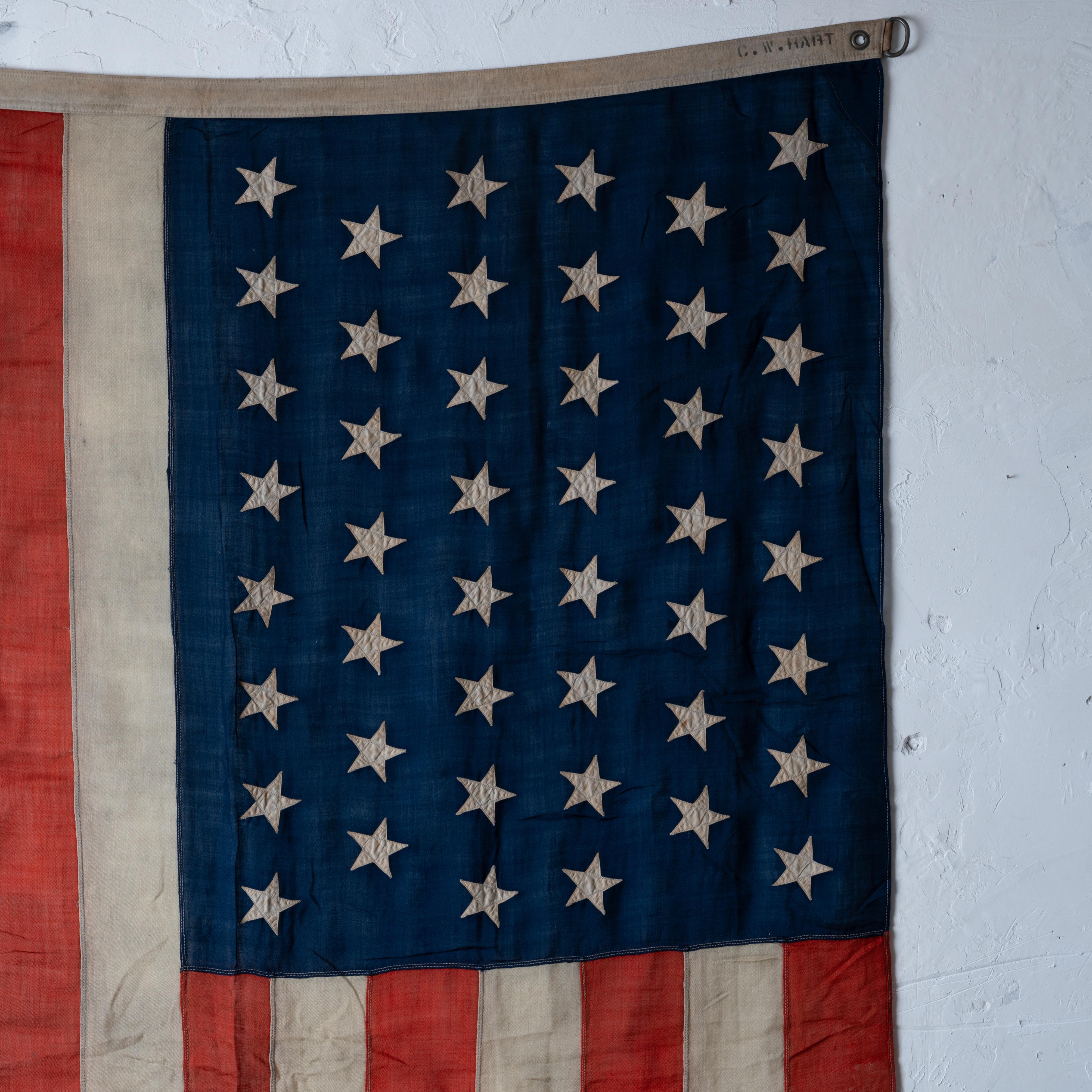 Drapeau américain 46 étoiles Hart-Parr Factory Bon état - En vente à Savannah, GA