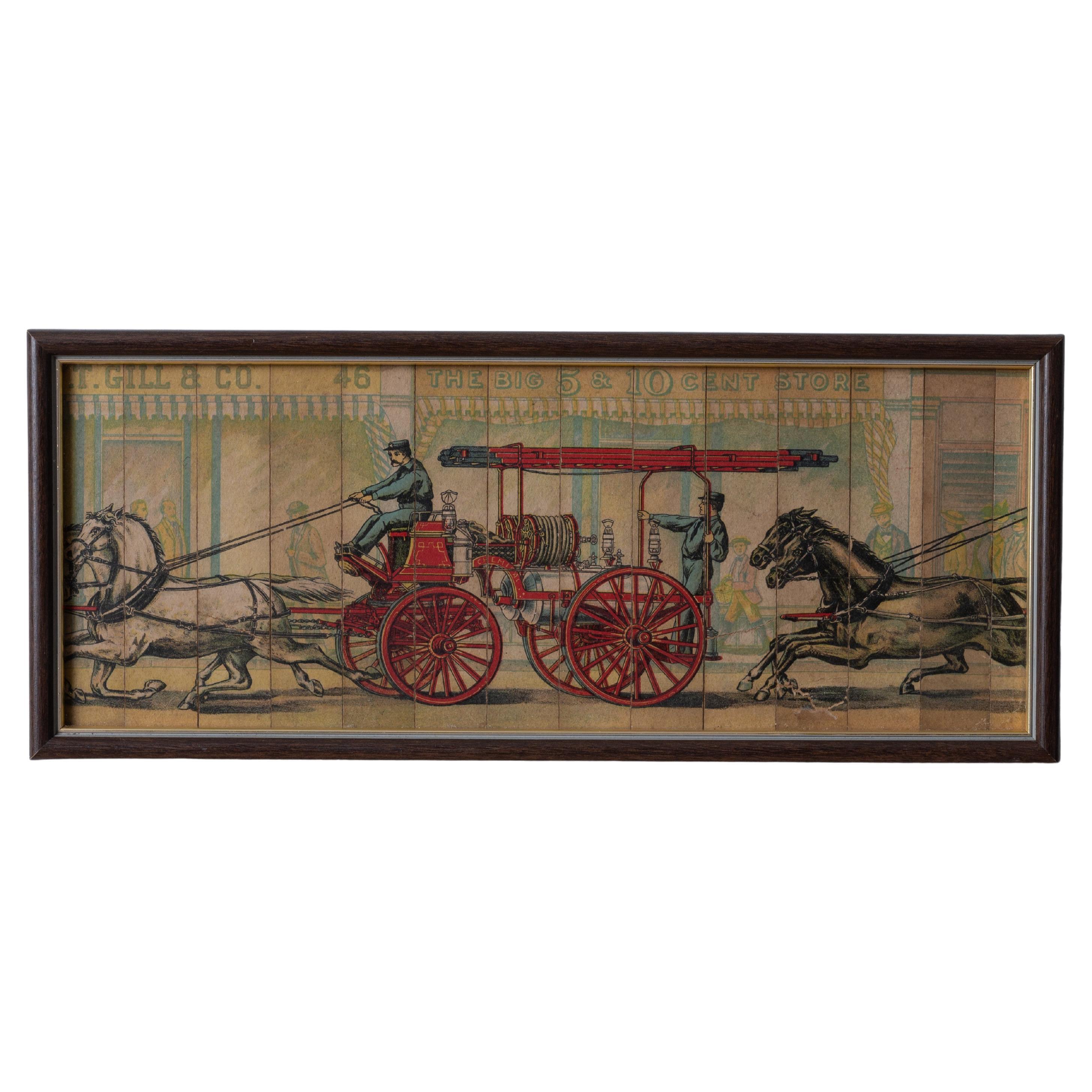 Feuerwehr-Streifenpuzzle, um 1880