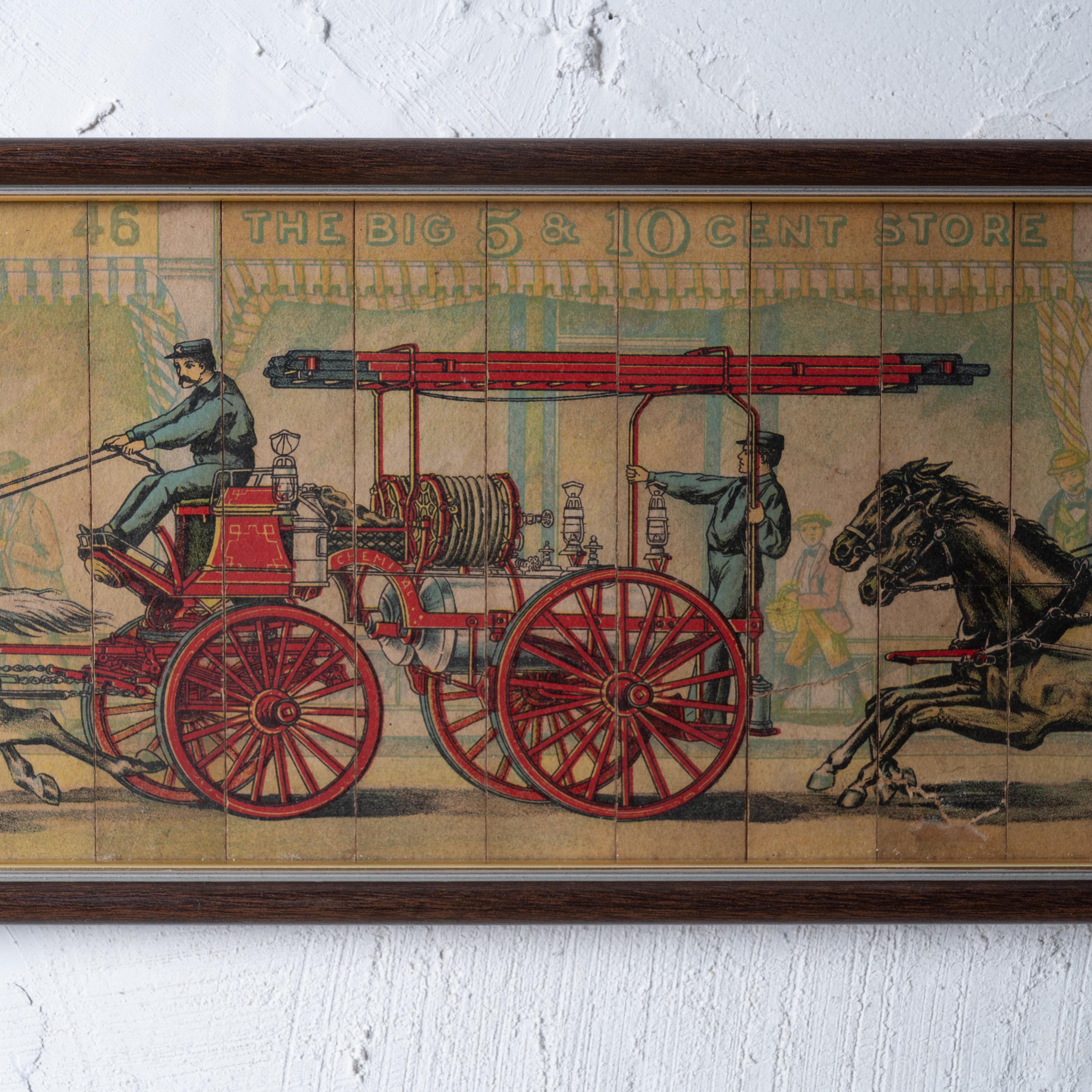 Victorian Fire Engine Strip Puzzle, c.1880 For Sale