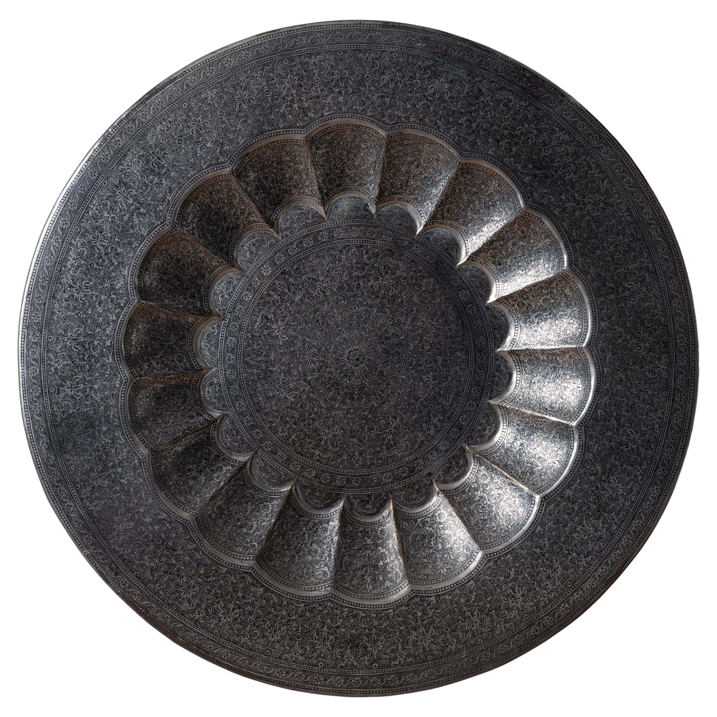 Vassoio indiano in silverplate