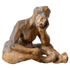 French Earthenware Abstract Figural Sculpture