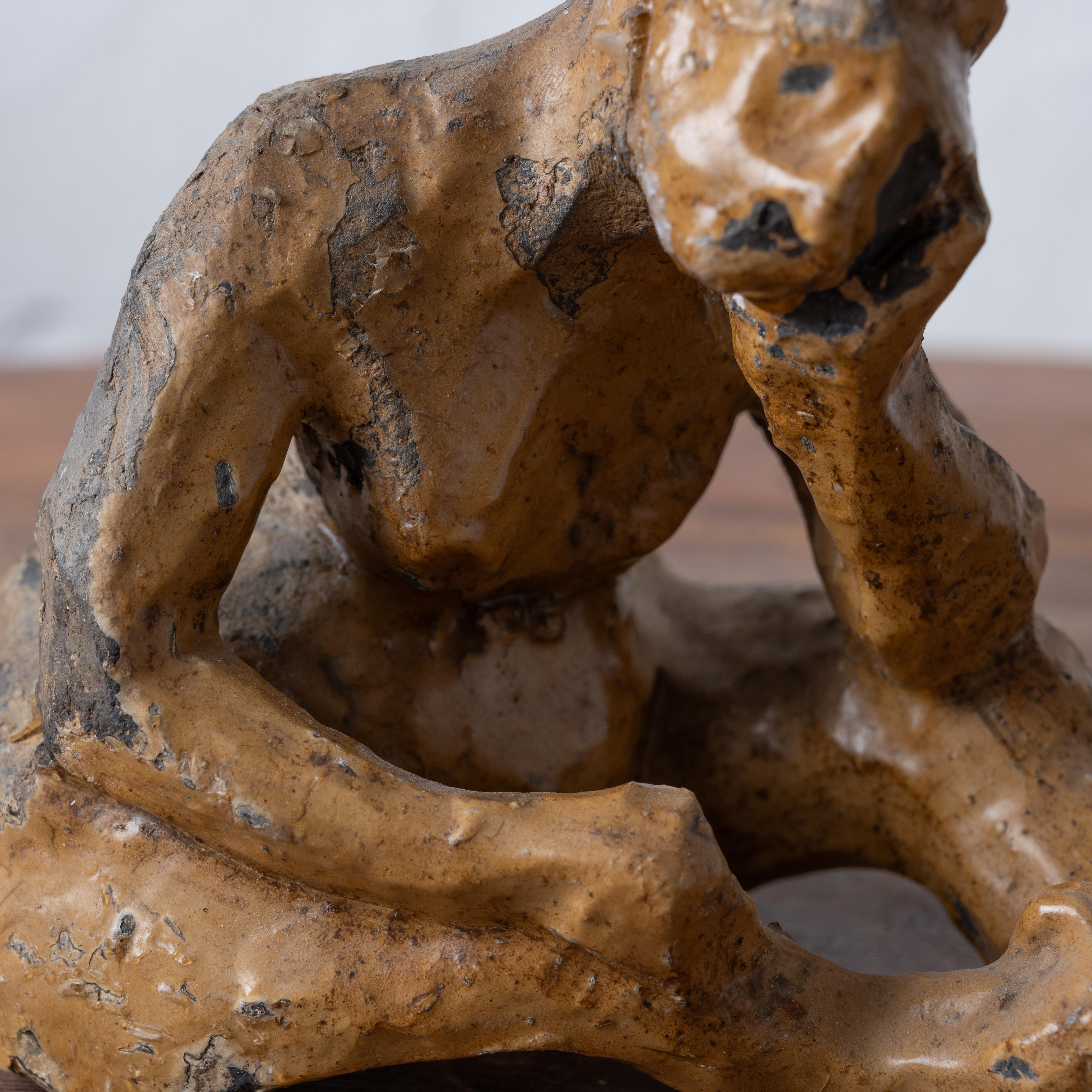 Scultura figurativa astratta in terracotta francese in vendita 3