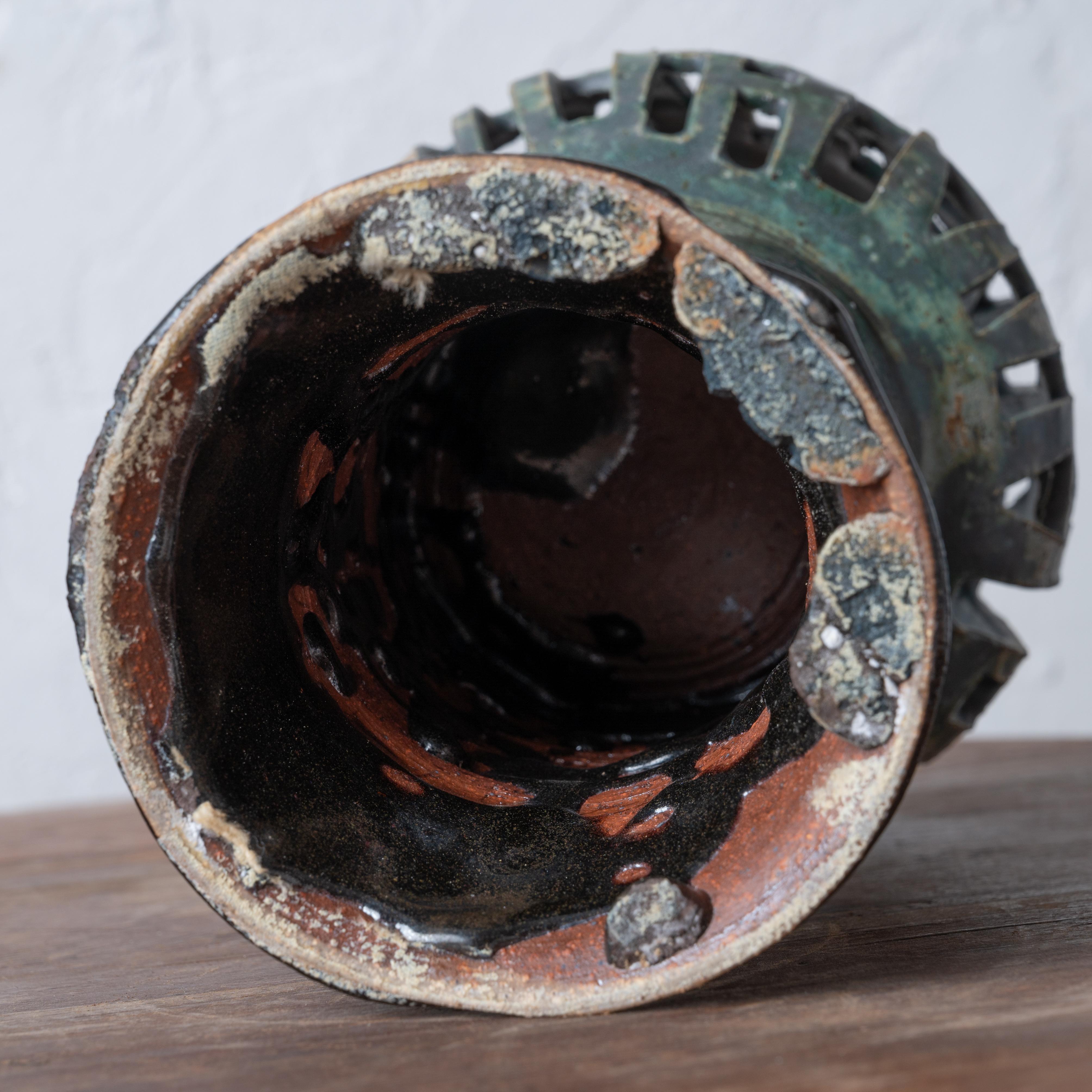 Ceramic Pottery Lantern attributed to Natzler, c.1950 For Sale 7