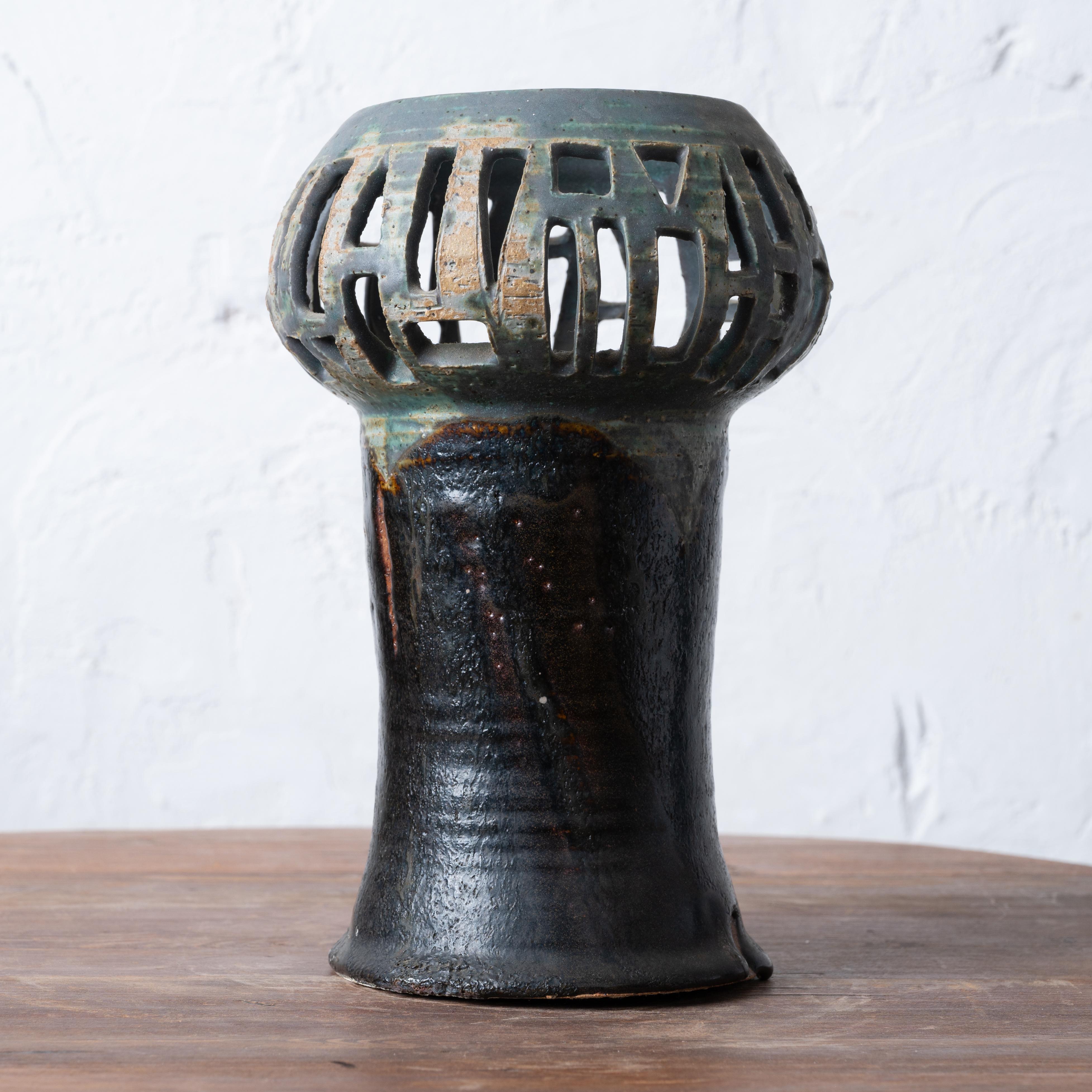 Ceramic Pottery Lantern attributed to Natzler, c.1950 For Sale 1
